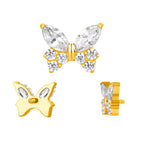 Titanium 16G (1.2MM) Internally Threaded Butterfly Labret Stud