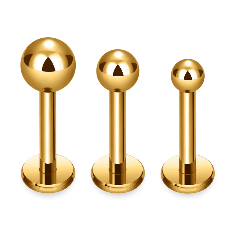 ASTM F136 Titanium 18G Threadless Push Pin Globe Labret Stud