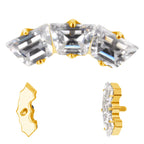 Titanium Curved Crystal16G (1.2MM) Internally Threaded Ear Piercing Jewelry