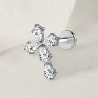 Titanium 16G (1.2mm) Internally Threaded Cross Shape Stud