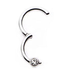 Titanium Crystal Ball Daith &amp; Septum Piercing Hoop 16G 8MM