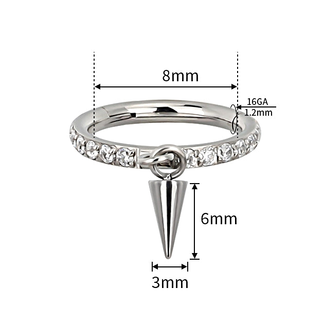 Titanium Spike Dangle Hinged Hoop – Bold Meets Brilliance