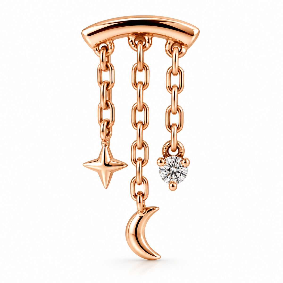 18K Gold Celestial Cascade Hidden Helix – Moissanite