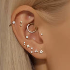 Titanium CZ Crown Daith &amp; Septum Piercing Hoop 16G 10MM