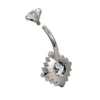 Princess-Cut Halo Belly Piercing