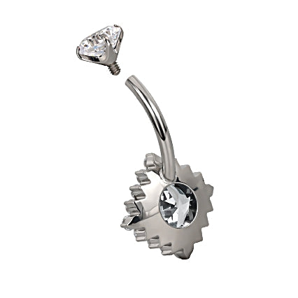 Princess-Cut Halo Belly Piercing