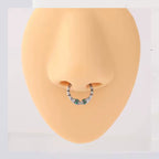 Natural Titanium Snake with Crystal Daith &amp; Septum Piercing Hoop 16G 10MM