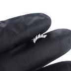 ASTM F136 Titanium 16G (1.2MM) Internally Threaded Curved 5CZ Piercing Stud