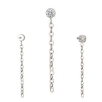 Lab_Dangling_07 ASTM F136 Titanium 16G (1.2mm) Internally Threaded Drop Chain Piercing Stud