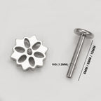 Titanium Internally Threaded Flower Shape Stud