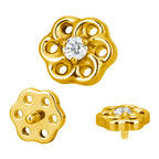 Titanium 16G (1.2mm) Internally Threaded Daisy Flower Stud