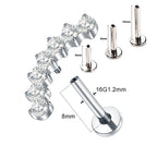 Titanium Internally Threaded Flat Back Curved Stud