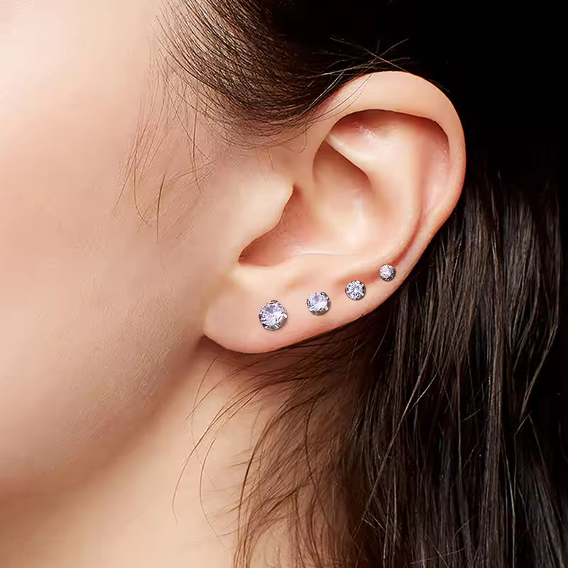 Titanium 16G (1.2MM) Internally Threaded Crystal Labret Stud
