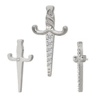 Titanium 16G (1.2mm) Internally Threaded Sword Shape Stud