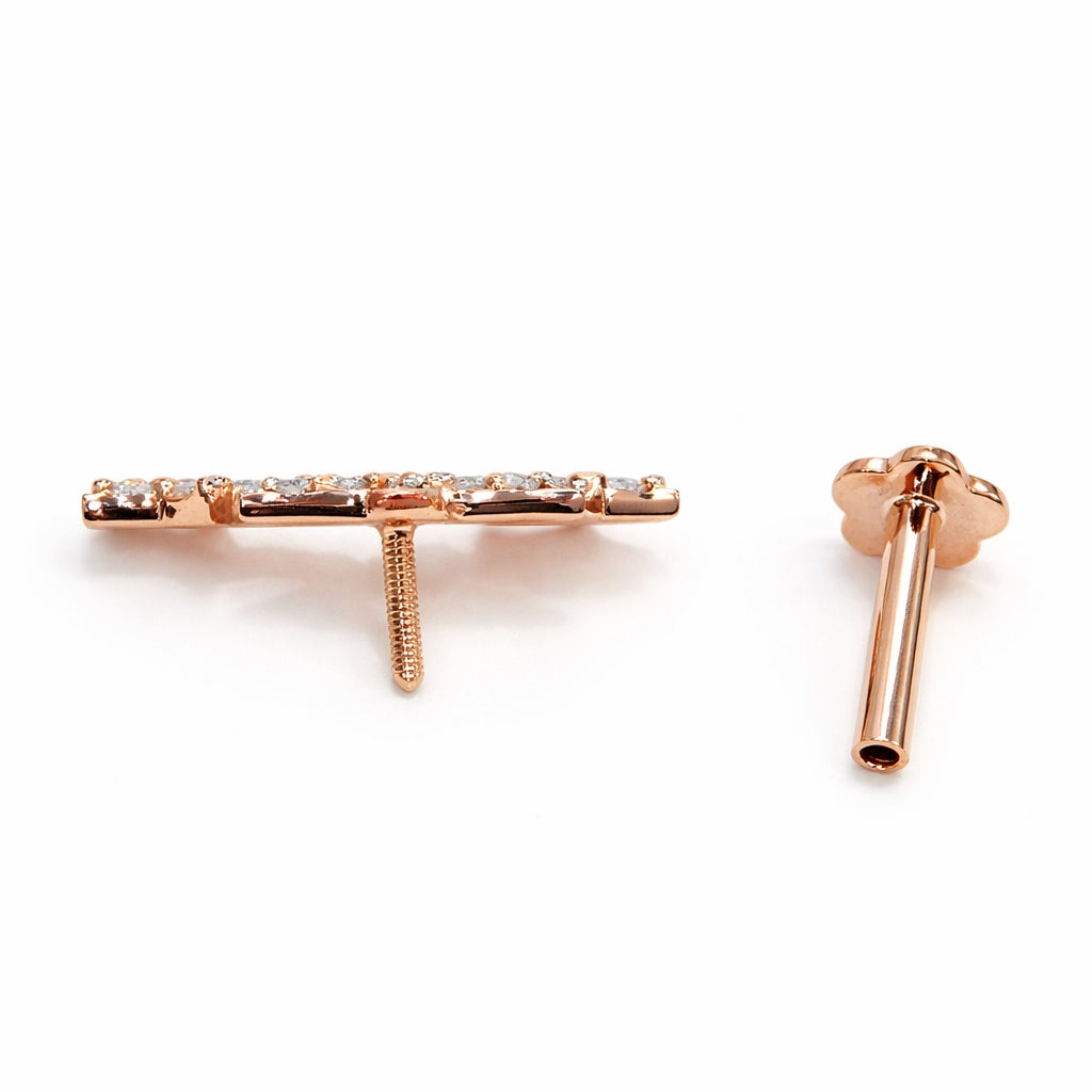 18K Rose Gold Triple Star Moissanite (Sold Per Piece)