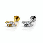 Titanium Marquise Crystal Double Drop