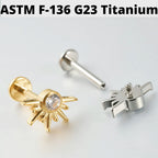 39-2 ASTM F136 Titanium 16G (1.2MM) Internally Threaded Sun Piercing Stud