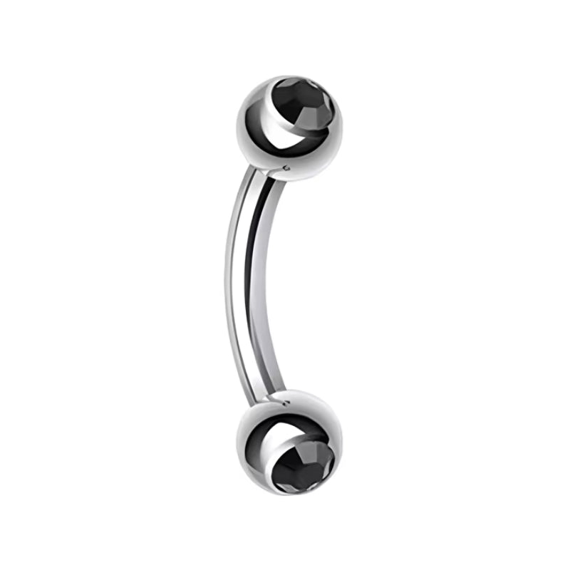 Natural Titanium 16G (1.2MM) Internally Threaded Rook Eyebrow Piercing
