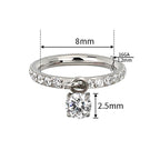 Round CZ Dangle Hinged Hoop – Delicate Radiance in Titanium