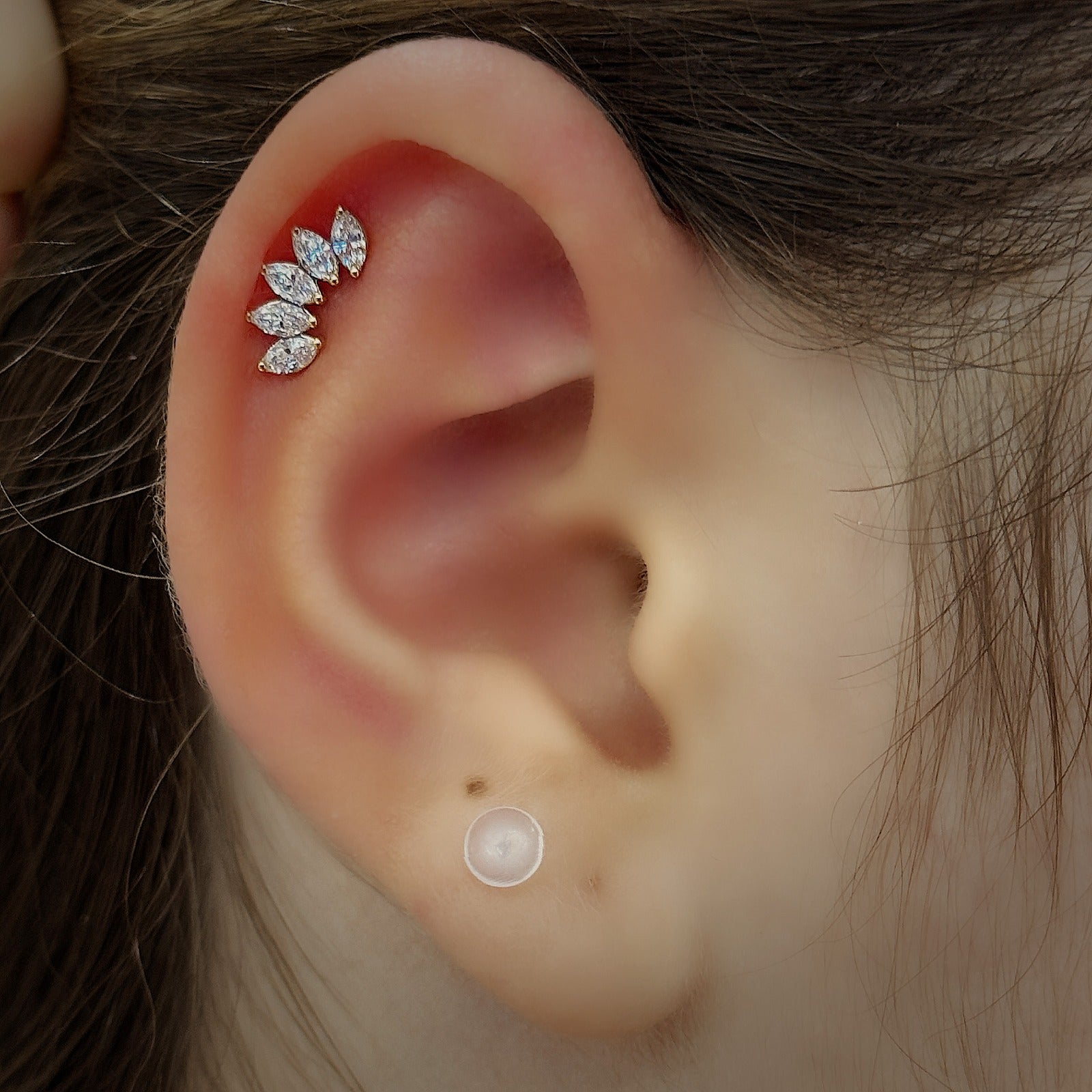 18K Gold Marquise Lab Diamond Cluster – Internally Threaded (Sold Per Piece)