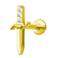 LAB_Cross_02 ASTM F136 Titanium 16G (1.2mm) Internally Threaded Dager Shape Stud