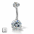 Titanium Belly Piercing – Round Stone Design
