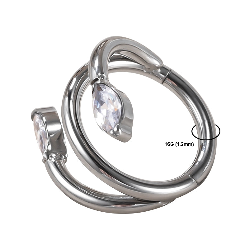 Marquise Gem Double Hoop