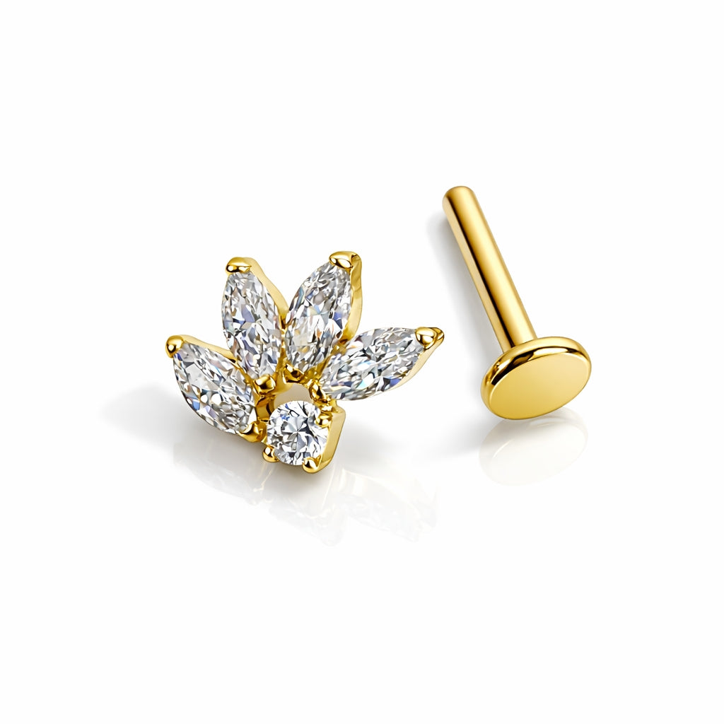 Titanium Marquise Cluster Flat Back Stud