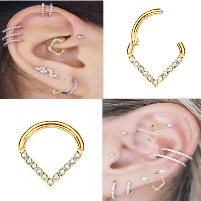 Titanium Daith &amp; Septum Piercing Hoop 16G 8MM