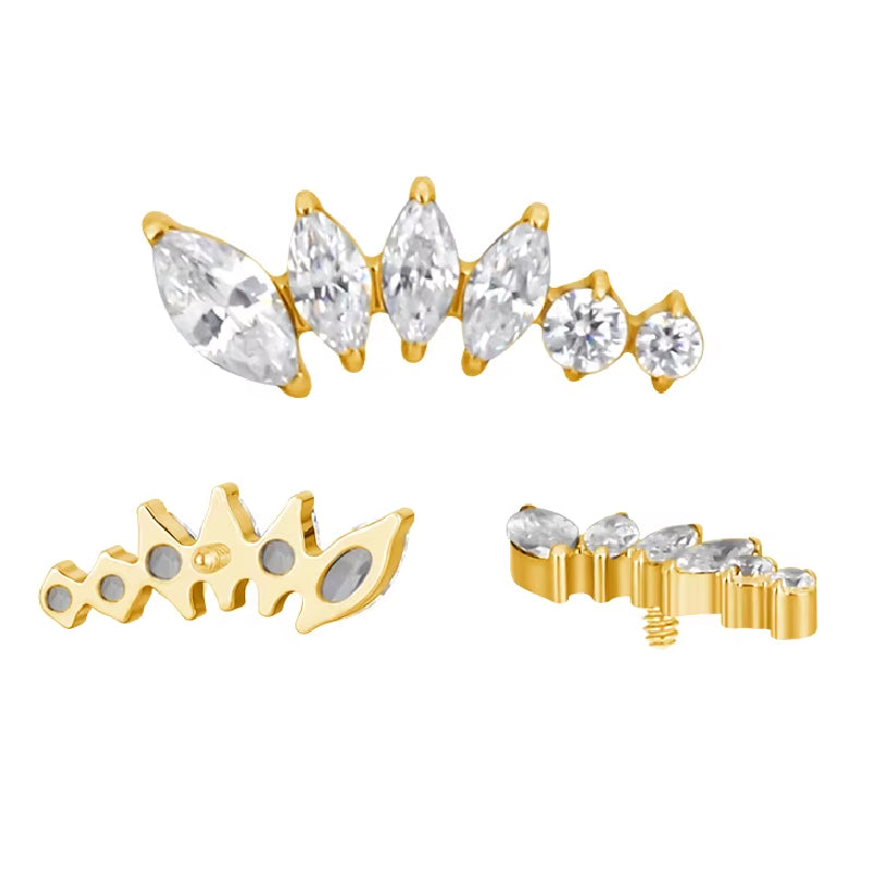 Titanium Ascending Lotus 16G (1.2MM) Internally Threaded Labret Stud