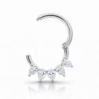 Pear Shape Lab Diamond Hinged Clicker Ring