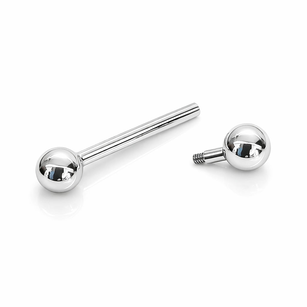 18K Gold Nipple and Tongue Barbell – Internally Threaded (Adjustable Length, Sold Per Piece)