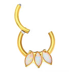 Titanium 3 Opal Stone Daith &amp; Septum Piercing Hoop 16G 8MM
