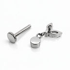 Marquise CZ Drop Titanium Flat Back Stud