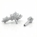 18K White Gold Moissanite Cluster Stud – Internally Threaded (Sold Per Piece)