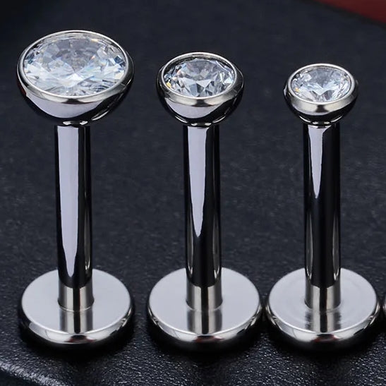 LAB03 ASTM F136 Titanium 18G (1.0MM) Threadless Push Pin Labret Stud