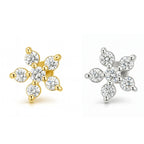 18K Gold Diamond Flower Labret with Natural Round Diamonds