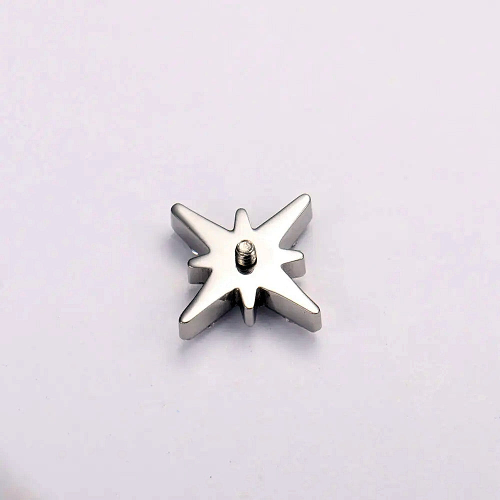LAB_Star_02 ASTM F136 Titanium 16G (1.2MM) Internally Threaded Star Piercing Stud