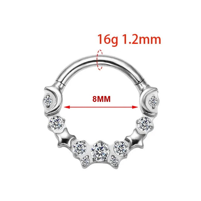 Titanium Daith &amp; Septum Piercing Hoop 16G 8MM