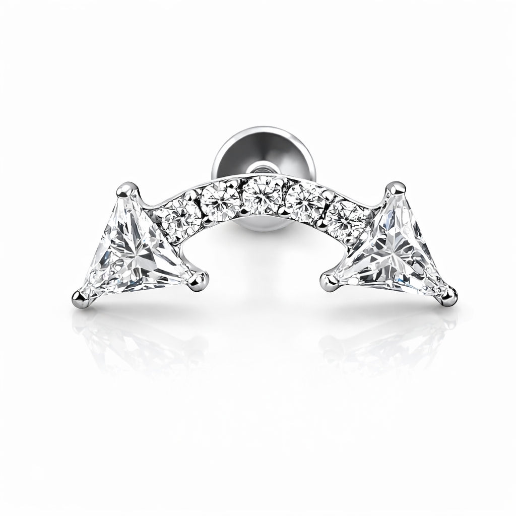 Titanium Curved CZ Arc – Internally Threaded (16G)