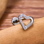 ASTM F136 Titanium 16G (1.2MM) Internally Threaded Heart Stud