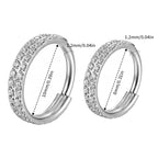 Ring_GPSS_04 ASTM F136 Titanium 16G (1.2MM) Hinged Lock Crystal Studed Silver Golden Ring Hoop Piercing