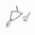 18K White Gold Marquise Diamond Hidden Helix Piercing
