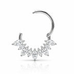 18K Gold Marquise Lab Diamond Daith & Septum Clicker