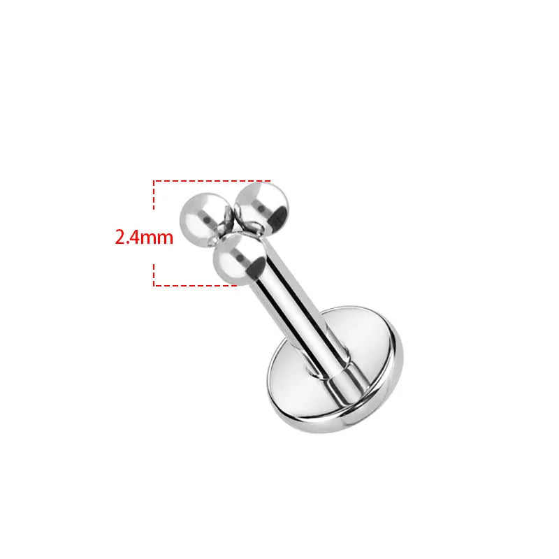 Titanium 16G Internally Threaded Trinity Labret Stud