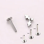 ASTM F136 Titanium 16G (1.2MM) Internally Threaded Curved Trinity Piercing Stud