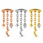 18K Gold Celestial Cascade Hidden Helix – Moissanite