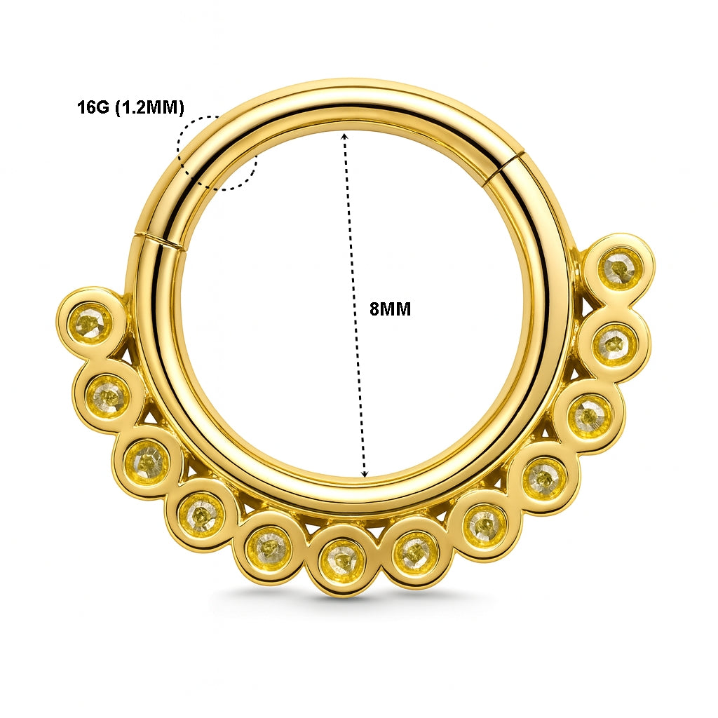 18K Gold Diamond-Set Hinged Ring with VVS Lab Diamonds