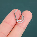 Titanium Double Line Daith &amp; Septum Piercing Hoop 16G 10MM