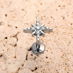 LAB_Star_02 ASTM F136 Titanium 16G (1.2MM) Internally Threaded Star Piercing Stud